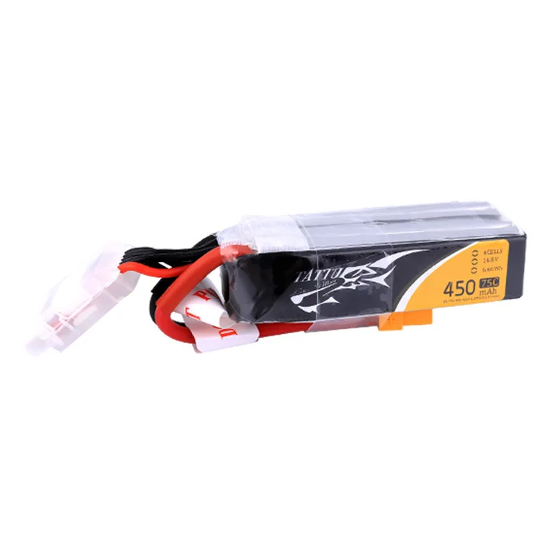 TATTU-batería Lipo 75C de 450mAh y 14,8 V con XT30 para helicóptero RC, cuadricóptero, piezas de Dron de carreras, batería recargable de 4S - imagen 4
