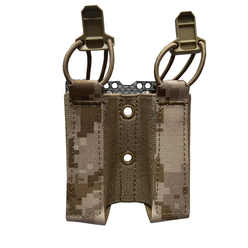 Bolsa táctica Mag de 9mm, bolsa MOLLE doble para revistas, caza, Airsoft, soporte de placa elástica - imagen 4