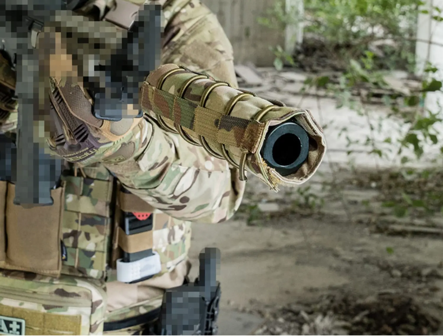 Cubierta de silenciador táctico, funda protectora de camuflaje, funda protectora de 18cm de longitud para equipo al aire libre, accesorios de caza - imagen 3