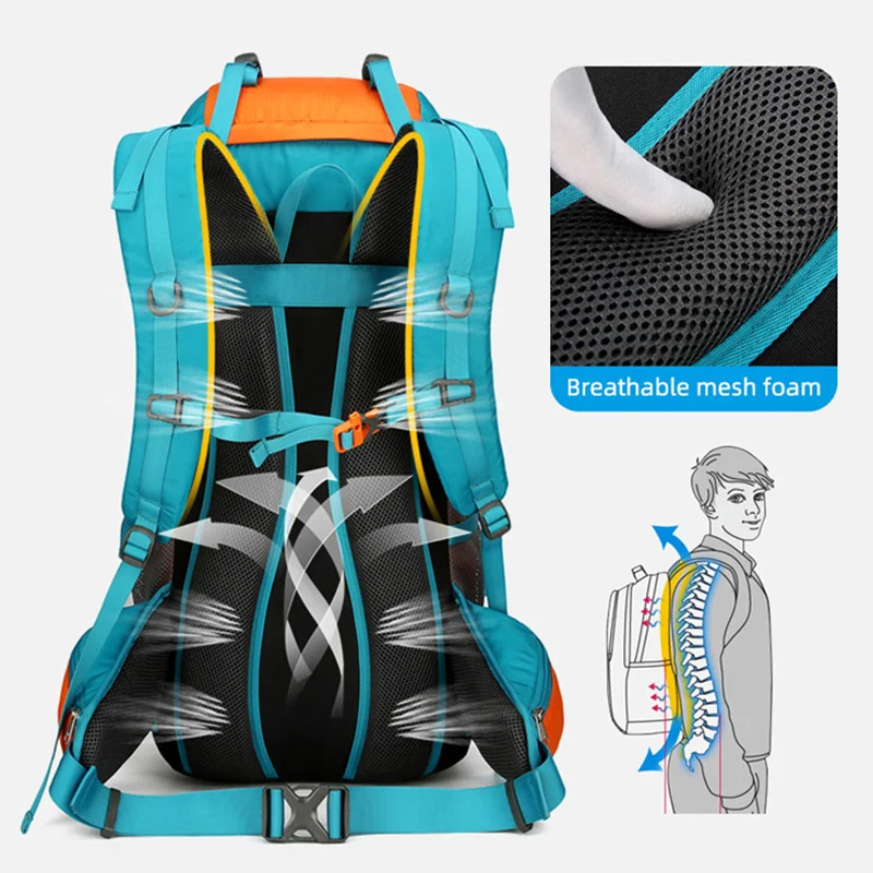 Mochila de Montañismo al aire libre de 65L, bolso multifuncional de gran capacidad, compartimento para zapatos, bolsas de viaje resistentes para escalar y senderismo - imagen 5