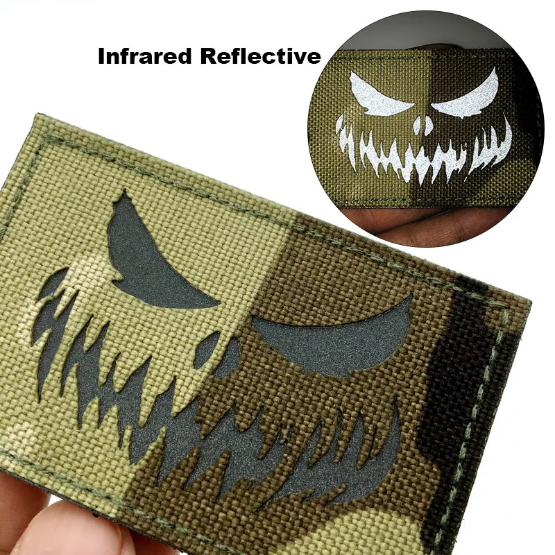 Parches tácticos con emblema reflectante IR, parches en mochila, chaleco, insignias para ropa, gancho y bucle, equipo para exteriores, 1 ud. - imagen 5