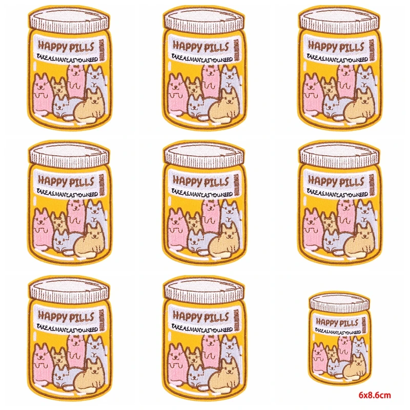 Parche de dibujos animados para planchar en la mochila, parches bordados de unicornio, rayas de animales, DIY, 10 unidades por lote - imagen 2