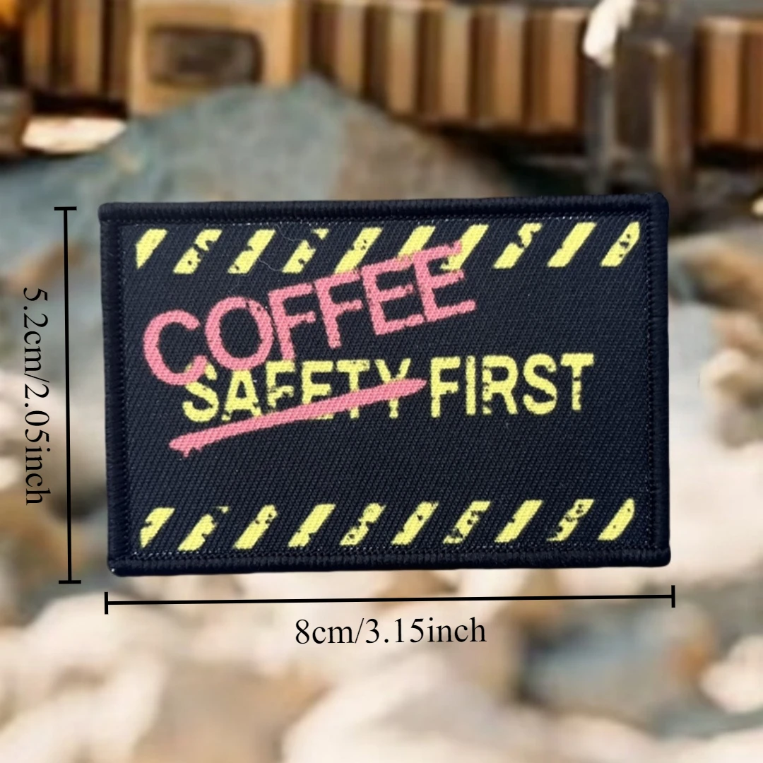 Parche de insignia de primer moral de café, brazalete táctico, parches de gancho y bucle impresos para ropa, mochila, accesorios, pegatinas - imagen 2