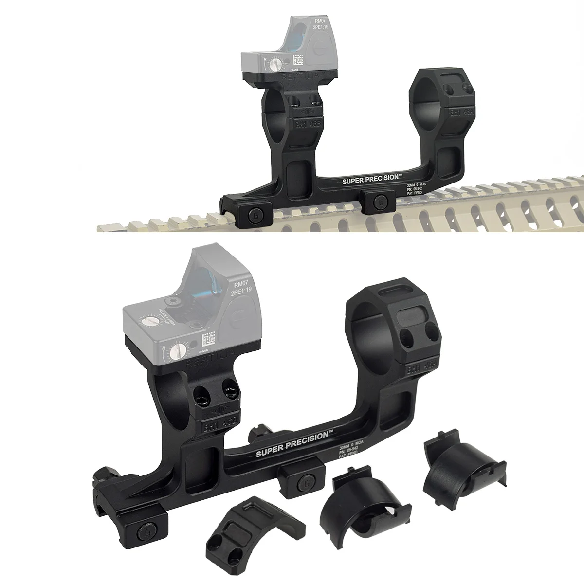 Soporte táctico de caza GEISSELE Red Dot Sight para AR15, soporte de alcance voladizo de súper precisión, anillos duales de 25,4/30mm - imagen 2