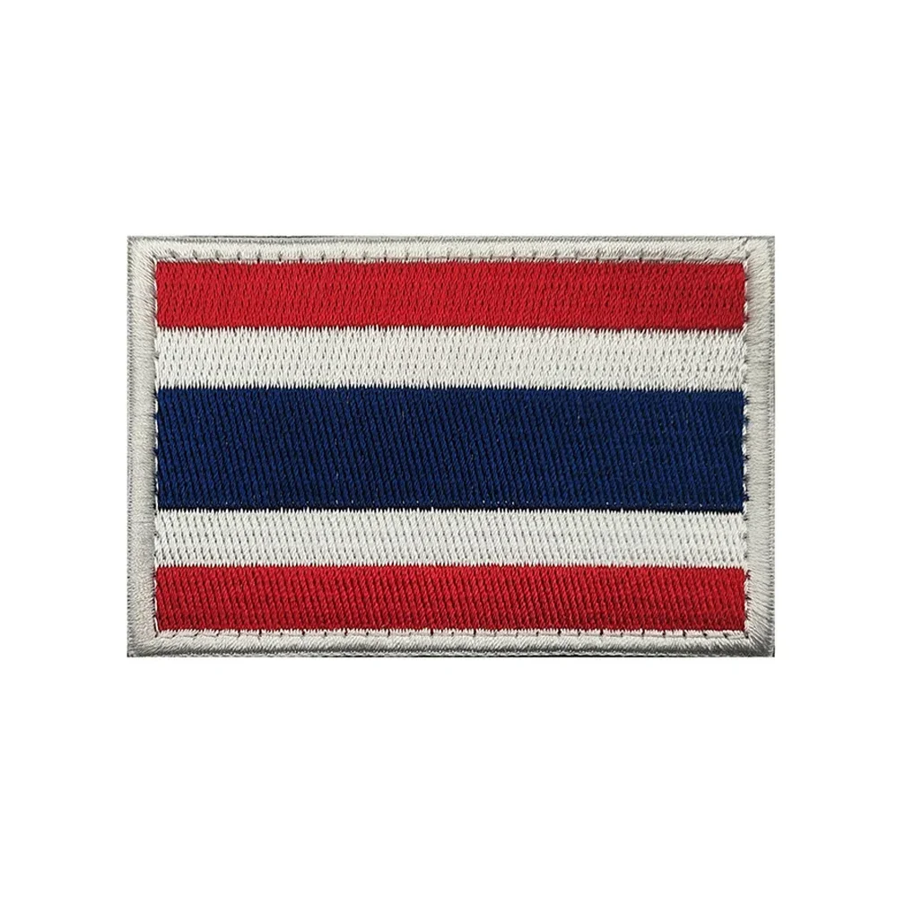Parches de bandera nacional de Tailandia, bordado, apliques de goma de PVC, brazalete, insignias decorativas para hombros, ropa, chaqueta, gorra - imagen 4