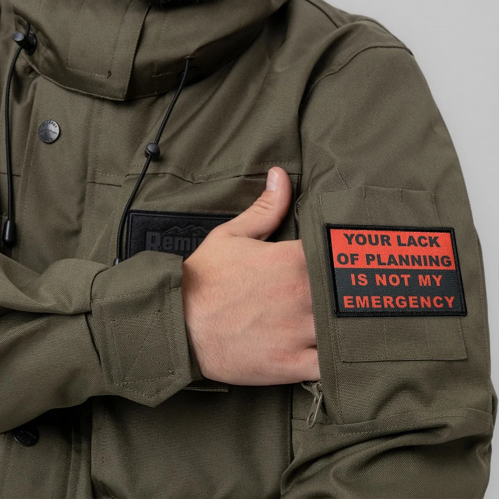 Tu falta de planificación no es mi parche táctico de emergencia parches de gancho y bucle insignia de moral brazalete del ejército militar pegatinas para mochila - imagen 5