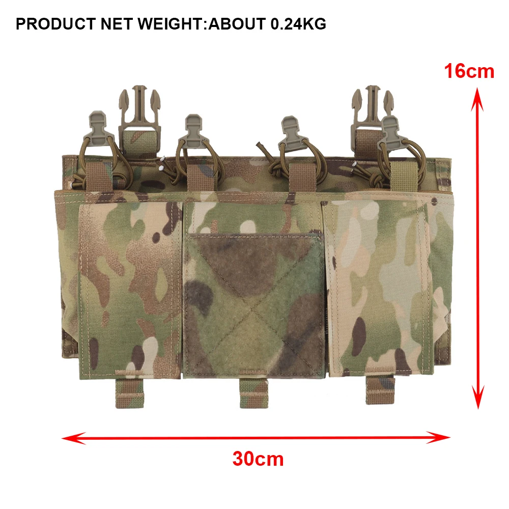 Chaleco táctico 7,62 placa Triple Mag para chaleco de caza Airsoft, bolsa para revistas colgante en el pecho, bolsa para artículos diversos de primeros auxilios - imagen 4