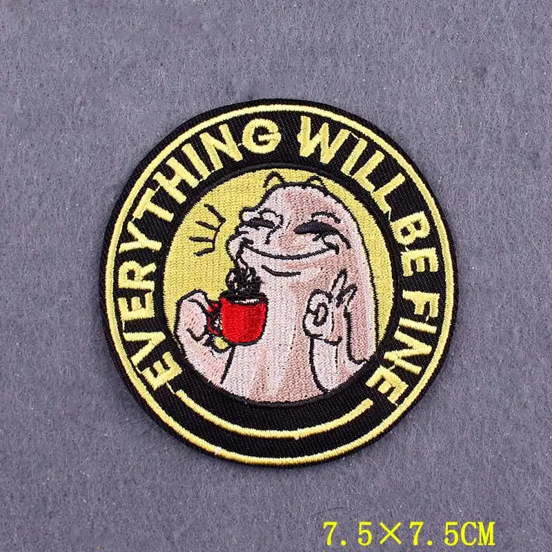 Parches bordados de Humor negro en la ropa, rayas, eslogan divertido DIY, parches para planchar en la ropa, insignias en la decoración de la mochila - imagen 3