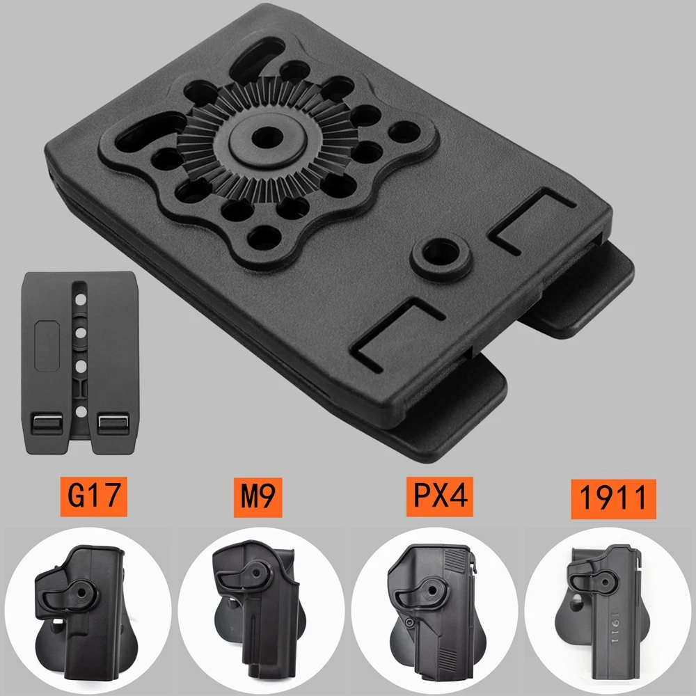 Funda para pistola táctica G17, adaptador Molle, Clips Molle, accesorios, accesorios tácticos de 3 pulgadas para cinturón, funda para pistola, bolsa para revistas - imagen 2