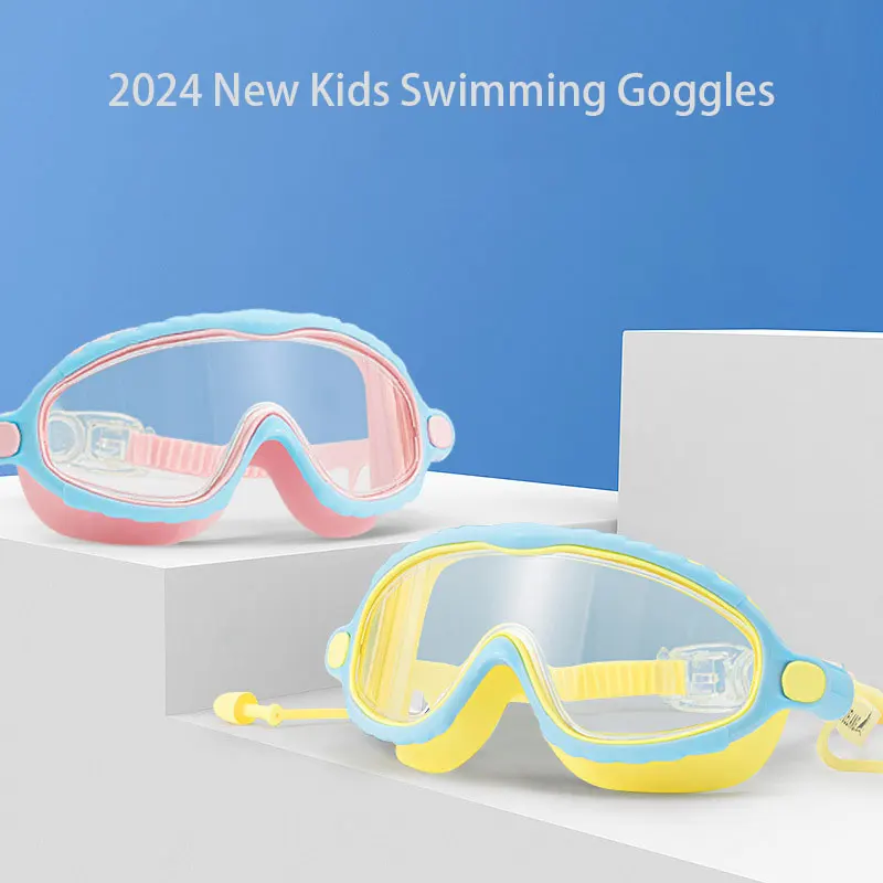 JSJM, nuevas gafas de natación coloridas para niños, gafas de natación HD de silicona, gafas de natación ajustables antivaho y Anti UV - imagen 2