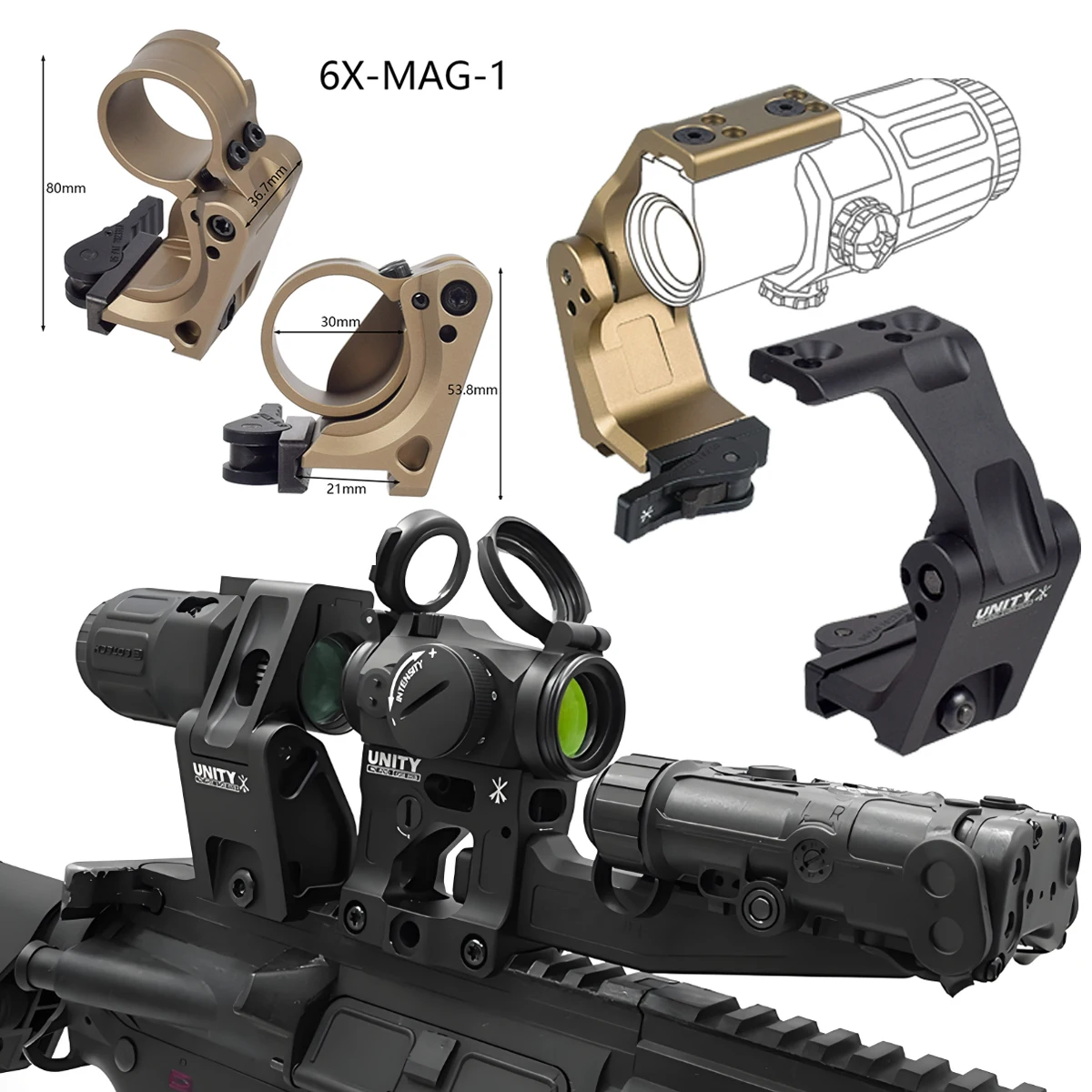 HRF SKIFF soporte elevador láser unidad Fast Ftc 2,26 "montaje elevador óptico para T01 T02 CompM5s Duty RDS G43 G33 lupa alcance - imagen 3