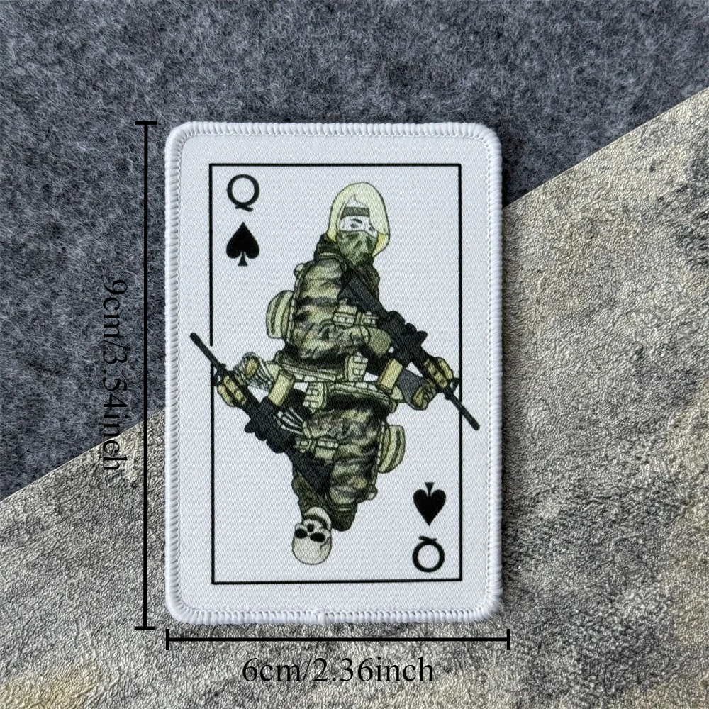 Parche de tarjeta de Reina táctica "Ace Operator", insignia de moral táctica moral, parches de gancho y bucle impresos para ropa, pegatina para mochila - imagen 2