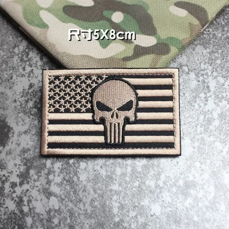 Parches bordados de calavera Si Vis Pacem Para Bellum, insignia de sujeción de gancho táctico Para chaleco, mochila, chaqueta - imagen 2