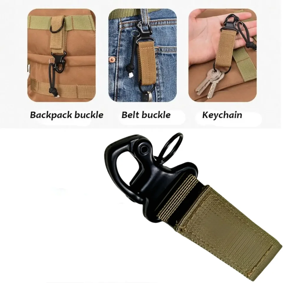 Gancho táctico de nailon para llave, hebilla de correas, sistema colgante, hebilla de cinturón Molle, chaleco, accesorios de Metal colgantes, equipo - imagen 4