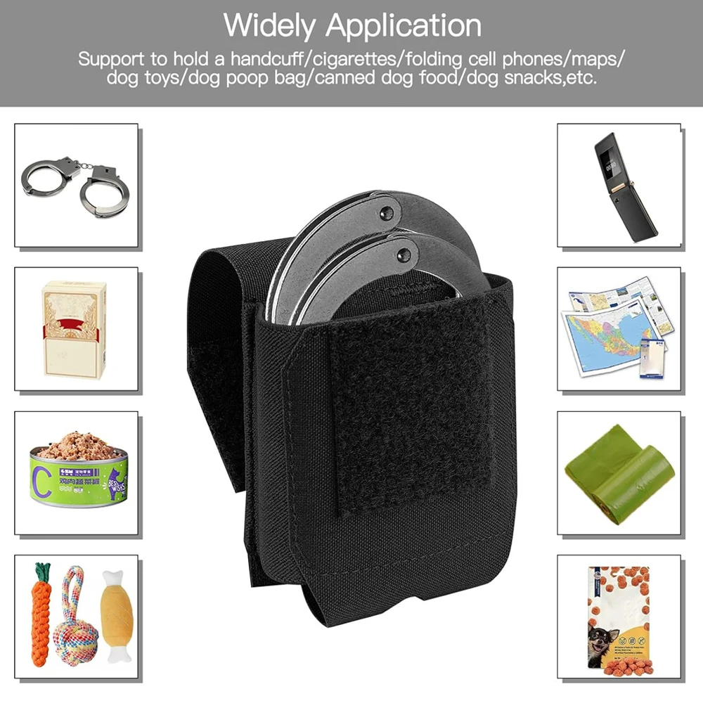 Funda para esposas, funda con grilletes Molle, funda para puños y cinturón, chaleco para cinturón de servicio, accesorios para aplicación de la ley, bolsa de caza al aire libre - imagen 4