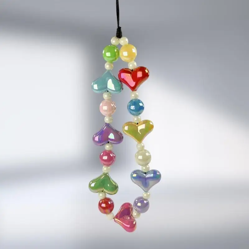 Elegante llavero con cuentas hechas a mano Camina teléfonos móviles Correa cadena teléfonos móvil - imagen 4