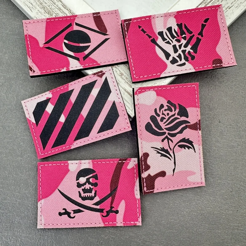 Parches tácticos reflectantes con calavera/bandera de Brasil, con cierre de gancho y bucle, insignia bordada de nailon duradera, fácil de colocar, 1 Uds.