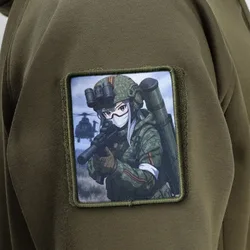 Parche moral anime chica meme gancho y bucle táctico para mochila