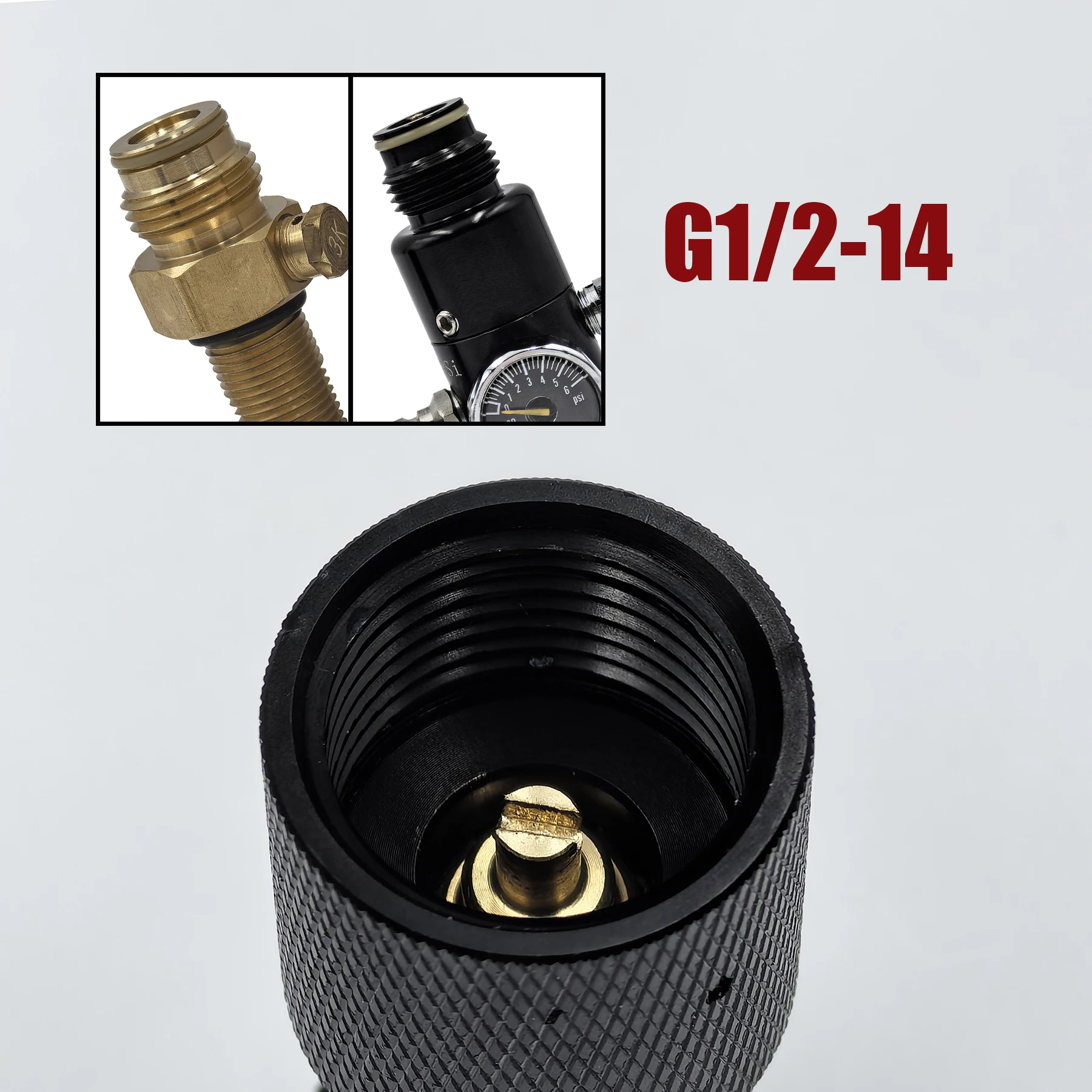 Rosca adaptadora de aguja de carga de recarga desechable de llenado de aire comprimido CO2 para G1/2-14 o TR21-14 para botellas de tanque cilíndrico - imagen 5