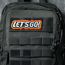 LET'S GO Parche táctico luminoso con letras para mochila MOLLE