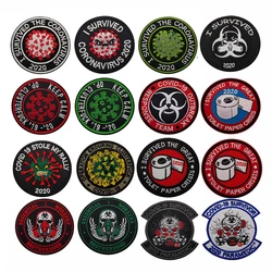 Parche bordado calavera enmascarada con gancho y bucle para mochila