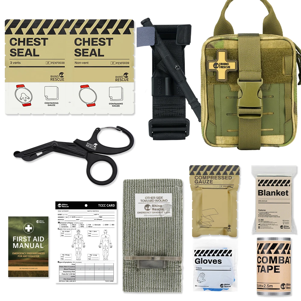 RHINO RESCUE CMS-Mini EDC Paquete de emergencia para exteriores Bolsa táctica con bolsillos de primeros auxilios Kit de supervivencia - imagen 3