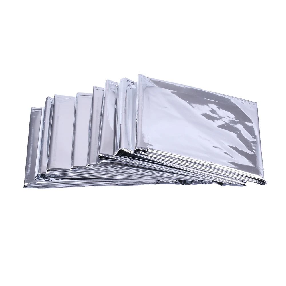 Manta de supervivencia de emergencia al aire libre, cortina de rescate de plata impermeable de primeros auxilios, lámina térmica militar, 130x210cm