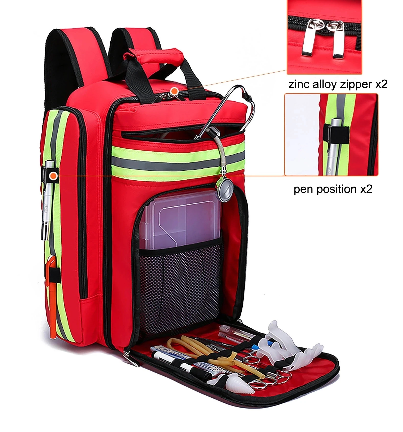 Botiquines de primeros auxilios, mochilas de rescate de emergencia, almacenamiento clasificado de gran capacidad, kits de supervivencia para acampar al aire libre, kits médicos - imagen 5