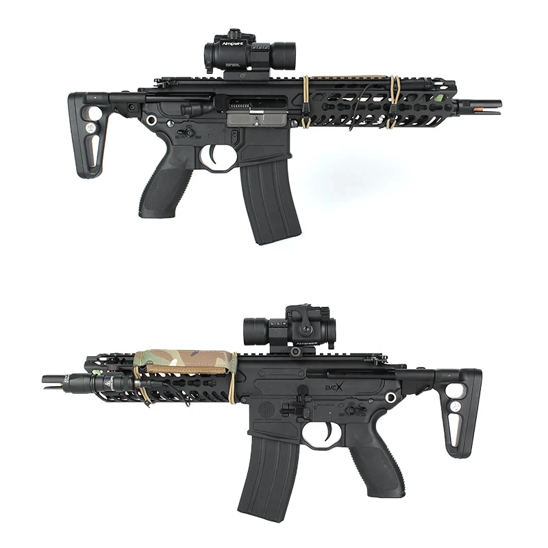 Bolsa de batería táctica AEG Airsoft, bolsa de cuerda elástica, accesorio ligero para la Cubierta del Riel del cuerpo delantero - imagen 3