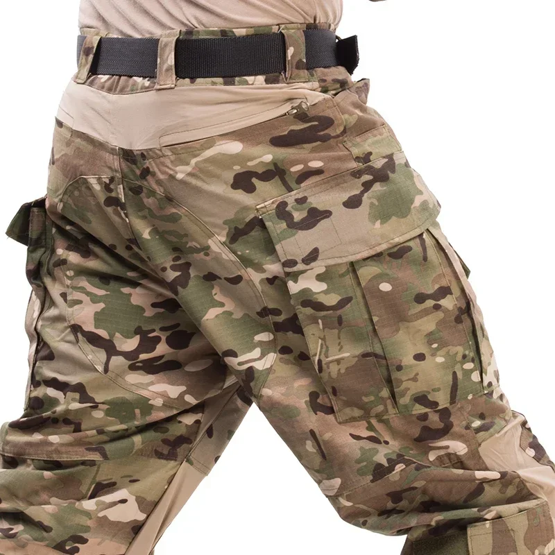Pantalones de combate GEN3 para exteriores + pantalón elástico con almohadilla, equipo táctico, entrenamiento de escalada, pantalones Cargo tácticos de camuflaje, ropa de trabajo informal Airsoft para hombre