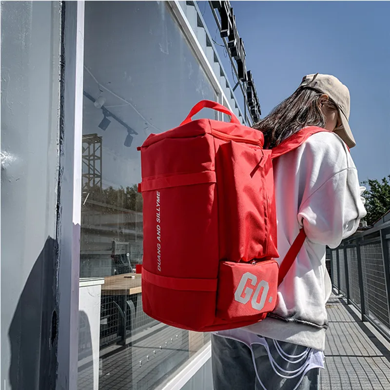 Bolso deportivo grande para mujer, bolsa de mano con bolsillo para zapatos secos y húmedos, bandolera de un solo hombro para natación, Yoga, gimnasio, mochila de viaje - imagen 3