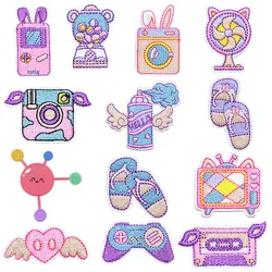 10 unids/lote de parches bordados de dibujos animados bonitos para ropa, parches para planchar en ropa, apliques decorativos