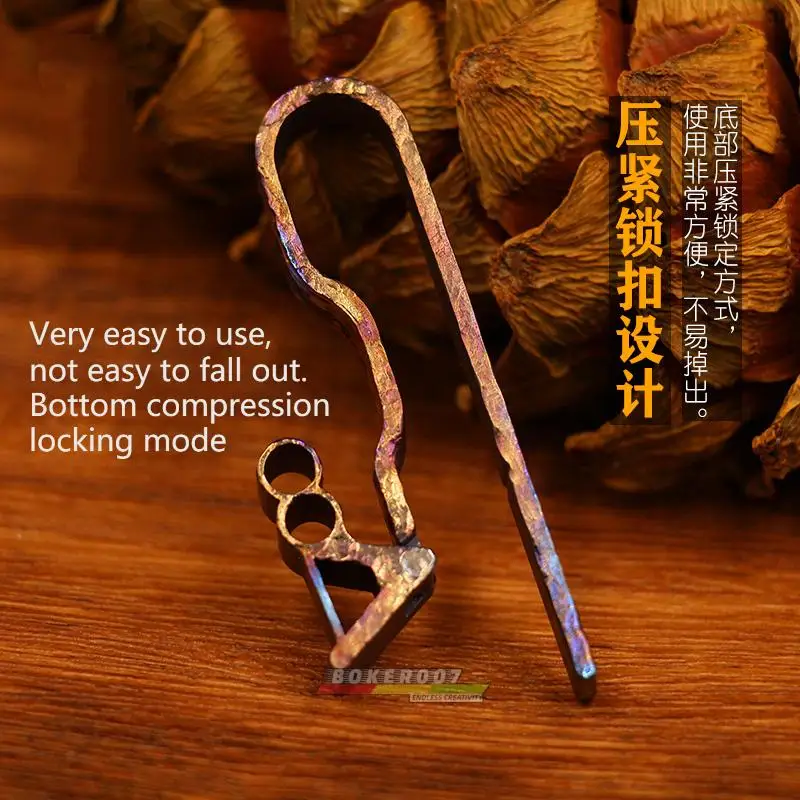 LLavero de titanio para cinturón de coche para hombre, pantalones de chándal para colgar en la cintura, hebilla de cinturón colgante - imagen 3