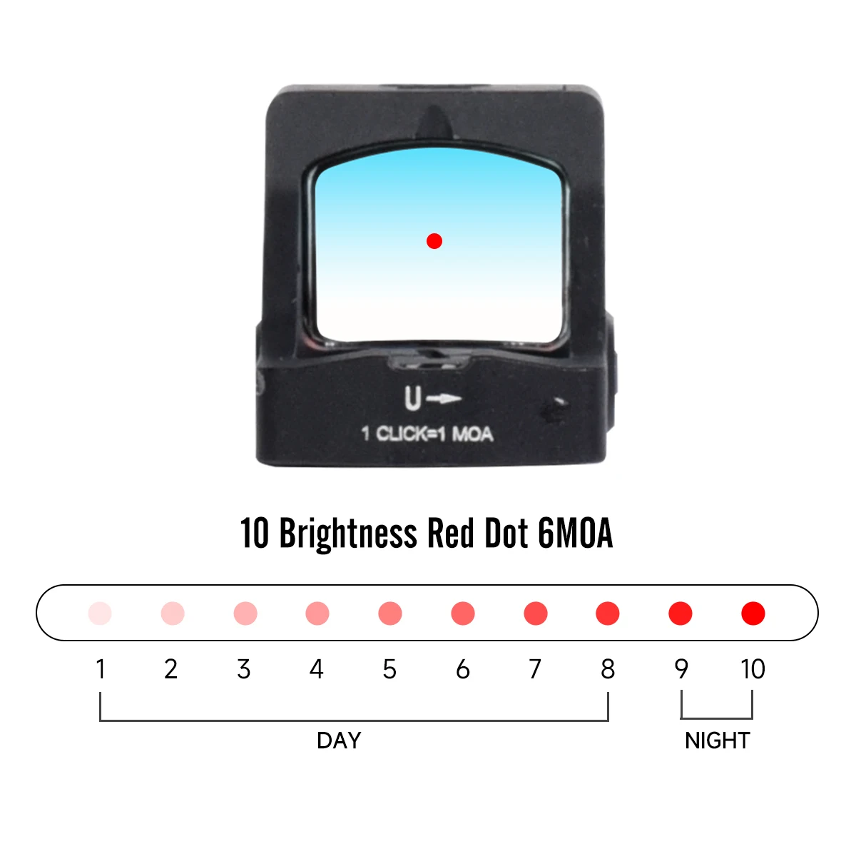 Mira réflex compacta punto rojo 6 MOA con fijación RMSc para pistola - imagen 5