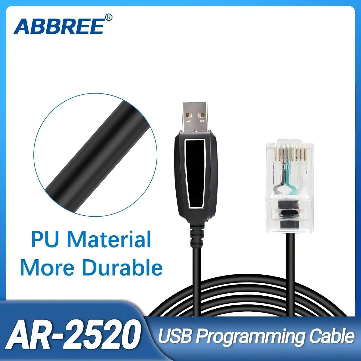ABBREE AR-2520 Cable de programación USB para radio móvil