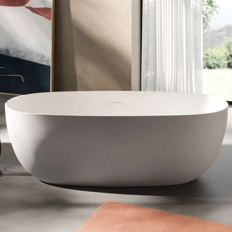 Bañera separada para familia, doble pareja, hotel, homestay, tipo ovalado, hermosa piedra artificial - imagen 2