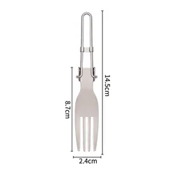 Cuchara dentada plegable de titanio para camping - utensilio ligero