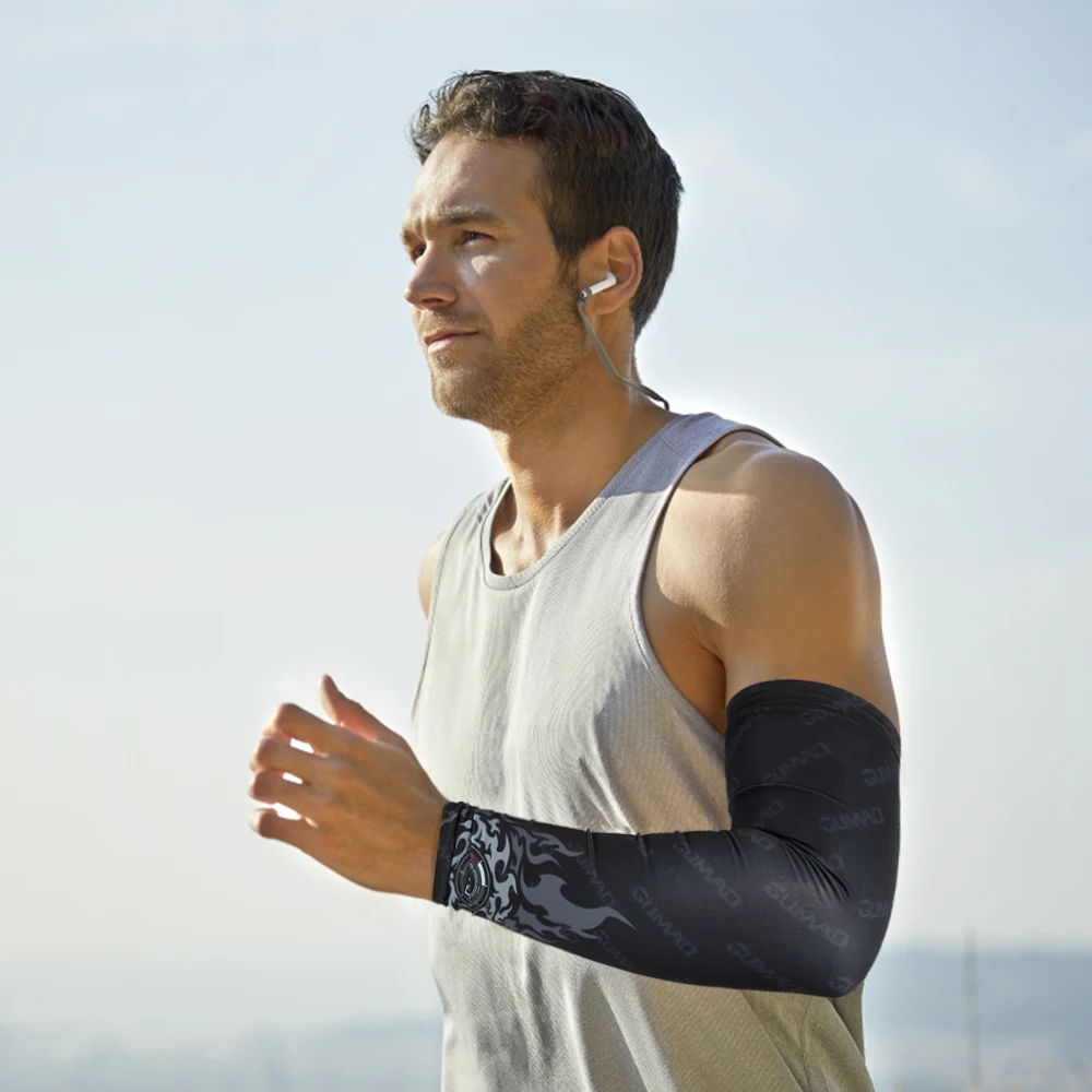 Mangas de brazo de seda de hielo, puños de protección solar, protección solar UV, antideslizantes, para hombres y mujeres, deportes, correr, baloncesto, ciclismo, cubierta de brazo de verano - imagen 3