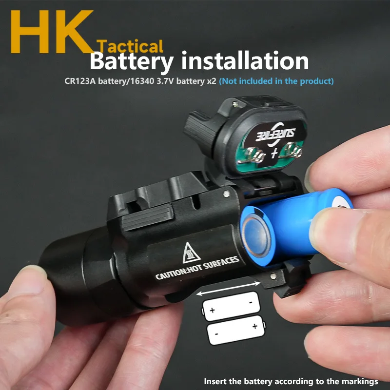 Linterna para armas tácticas X300U X300, G17 G18 G19, colgante de pistola, luz de explorador constante/momentaria, compatible con lámpara de caza con riel de 20MM - imagen 4