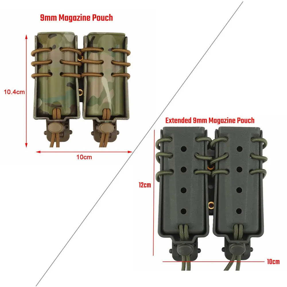 Pistolera Molle de doble cargador, bolsa magnética de 9MM, soporte de cinturón para calibre de 9MM .40, Glock S & W, M & P - imagen 2