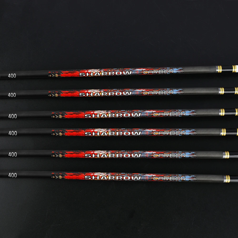 6/12 Uds tiro con arco flecha de carbono puro SP250-600 ID6.2mm flecha para tiro con arco al aire libre caza tiro accesorios de entrenamiento - imagen 4