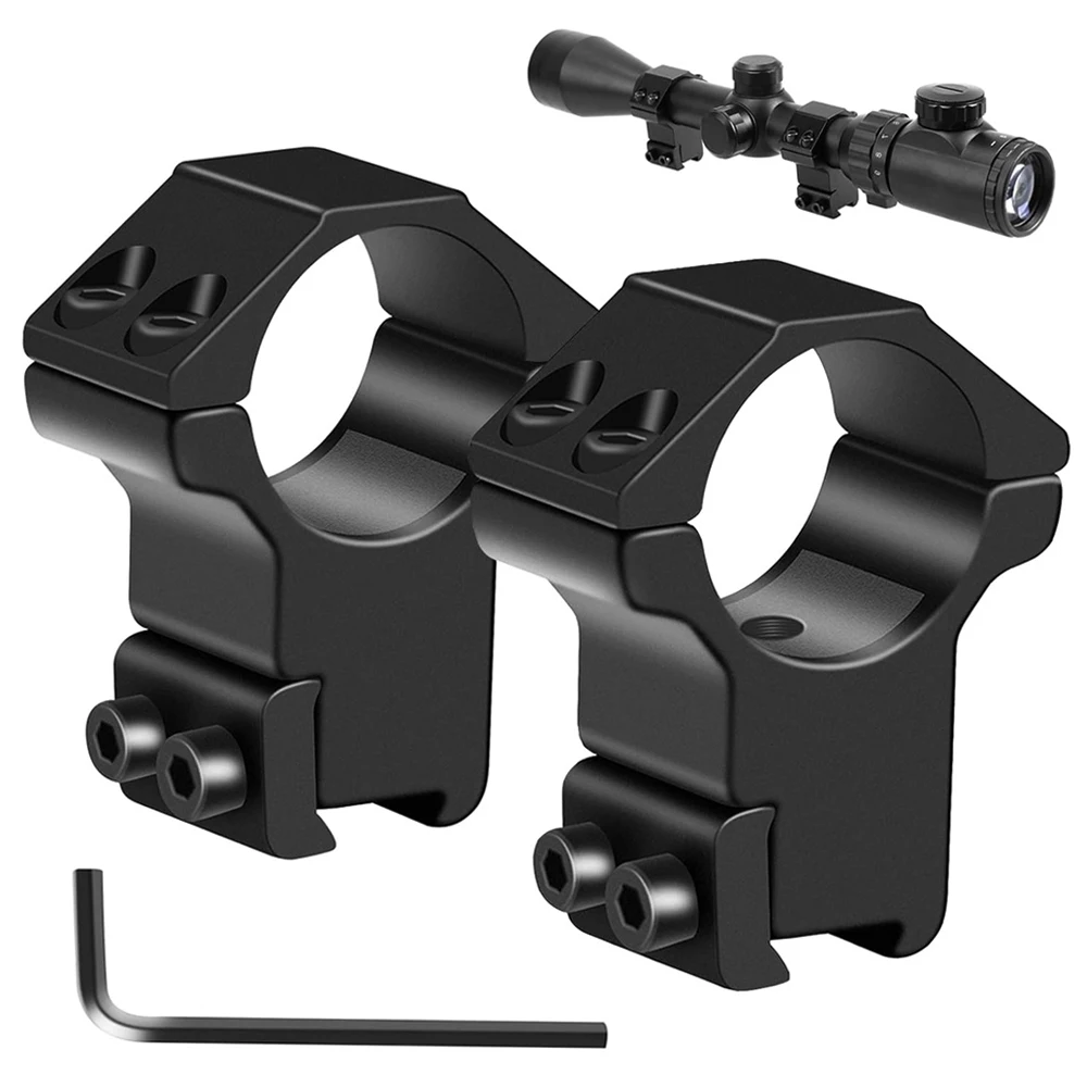 Anillos de alcance para linterna, anillos de montaje de alcance de 25,4/30mm, soportes para mira telescópica de alto perfil para rieles de cola de milano de 11mm, accesorios de caza, 2 uds.