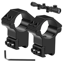 Anillos de alcance para linterna, anillos de montaje de alcance de 25,4/30mm, soportes para mira telescópica de alto perfil para rieles de cola de milano de 11mm, accesorios de caza, 2 uds.