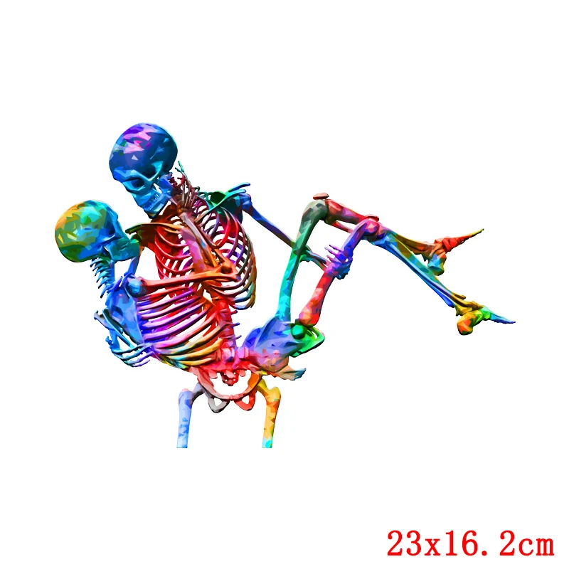 Transferencia Térmica de vinilo Punk para ropa, transferencia de planchado con motivo calavera para apliques de ropa, pegatinas para camiseta lavable DIY - imagen 4