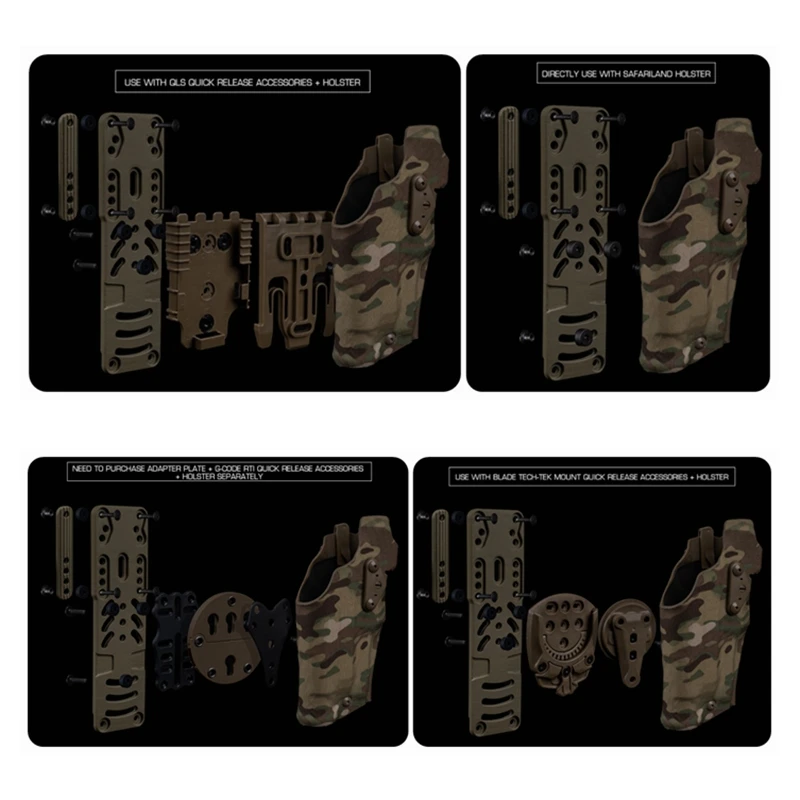 Adaptador Universal de bucle de cinturón 2,0, placa de expansión, adaptador de plataforma de funda de paseo medio-bajo para horquilla de bloqueo, adaptador receptor QLS19/22 - imagen 5