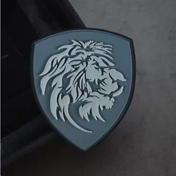 Parche táctico de PVC del Rey León, pegatina de gancho y bucle de goma suave 3D, accesorios de decoración para mochila, parches para brazalete para ropa