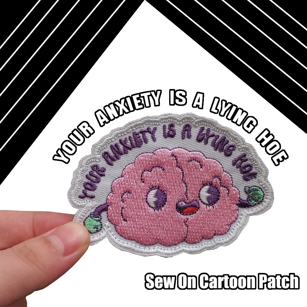 Parche de humor mental de ganso inquieto Silly, brazalete bordado de ganso Animal, parche mágico para mochila - imagen 3