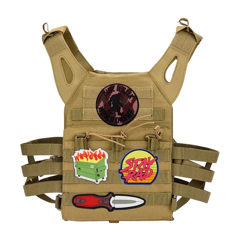 Insignia para bolsa al aire libre, brazalete luminoso de Árbol de la vida de vaquero, calavera, visión nocturna, lobo táctico, piloto de perro, parche de gancho de PVC - imagen 3