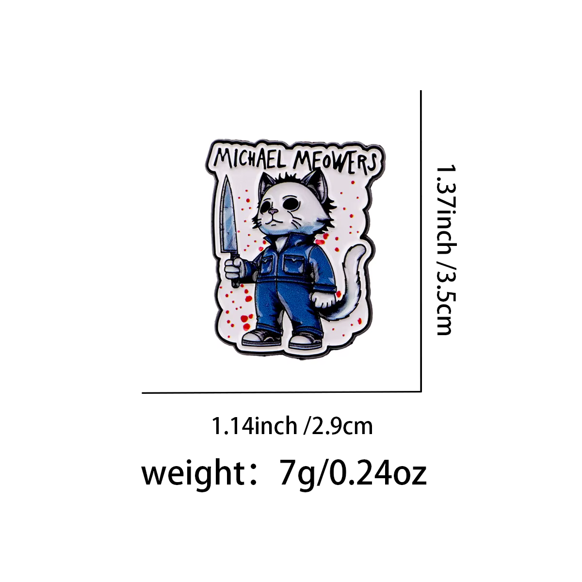 Pin de esmalte gato terror para chaqueta, mochila y solapa - imagen 2