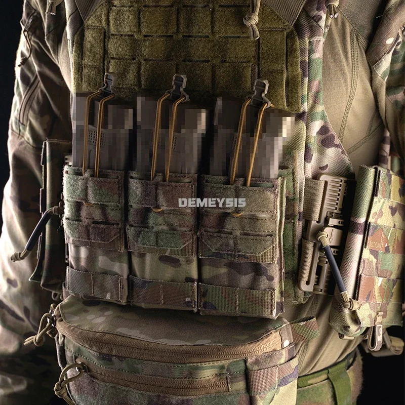 Bolsas tácticas Molle 5,56, bolsa Triple para revistas, bolsa para Airsoft, tiro, caza, Rifle, pistola, munición M4, bolsa para cartuchos - imagen 5